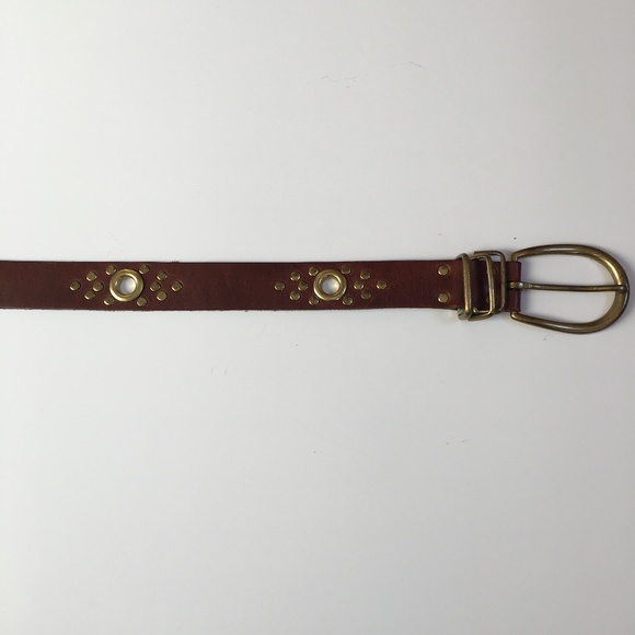 Vintage Boho Sunburst Studded Grommet Leather Belt - Picture 6 of 6